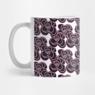 Black and Purple tattoo style roses Rockabilly Punk Mug